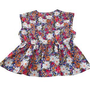 Floral Sleeveless Peplum Top NWT XOXO Backyard‎ Boutique Size Large